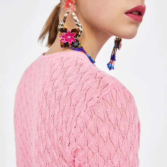 Zara Sweaters - Zara Knit Crochet Lace Granny Vintage Inspired Cardigan Sweater